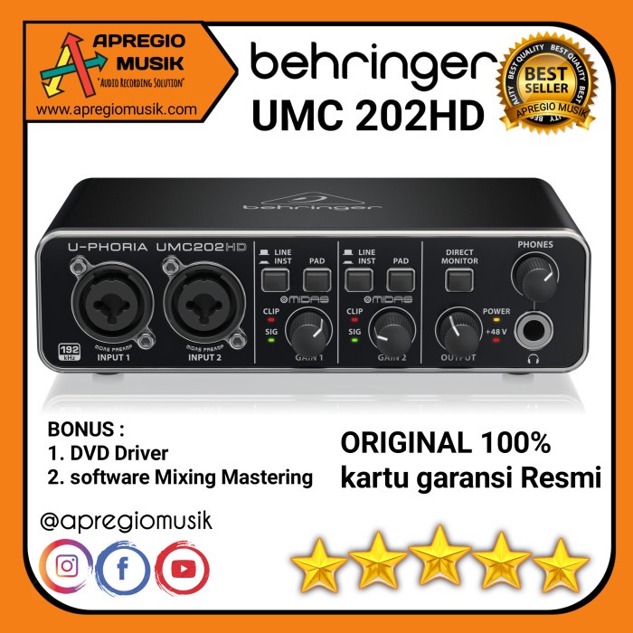 soundcard behringer umc 202 HD umc202hd umc 202hd