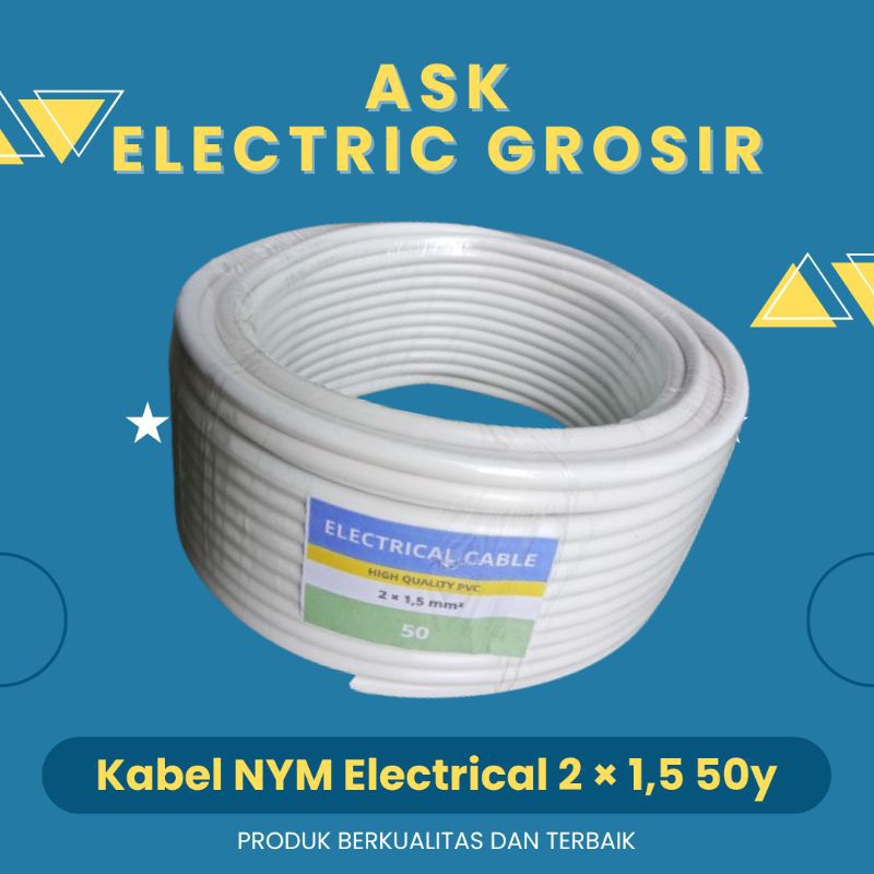 1 Roll Kabel Jumbo Nym Electrical 2 1,5 50 /Kabel Kawat Campuran/Kabel Listrik/Kabel Audio/Kabel