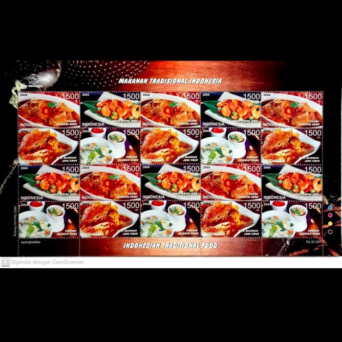 BIG SALE Prangko Indonesia Fullsheet Makanan Tradisional 2004