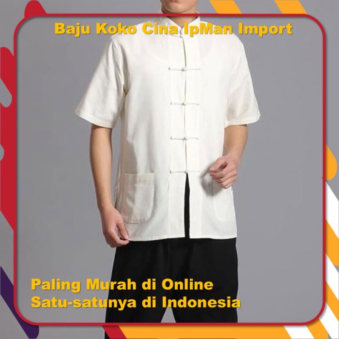 CUCI GUDANG Langka Baju Ip Man Kungfu Tradisional Pendek XXL ke atas