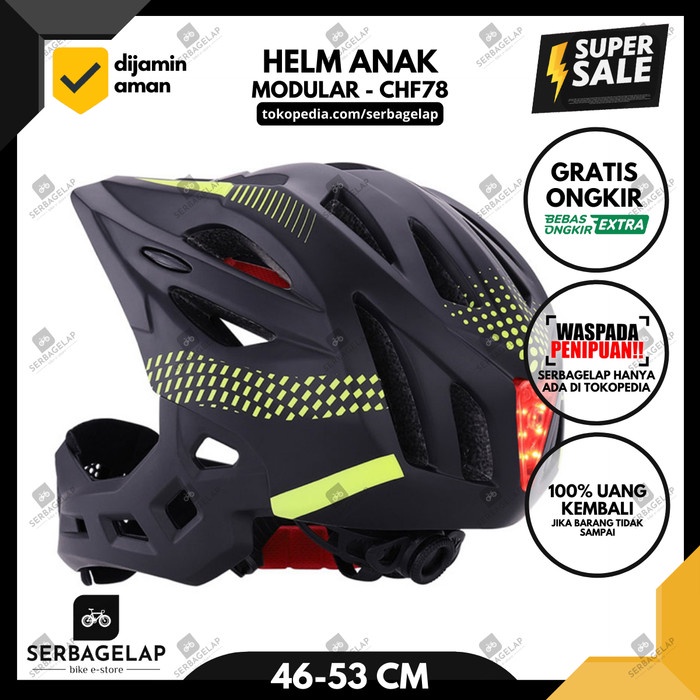 ASLI.. HELM MODULAR SEPEDA ANAK FULL / HALF FACE BIKE RIDING HELMET TRAIL MTB