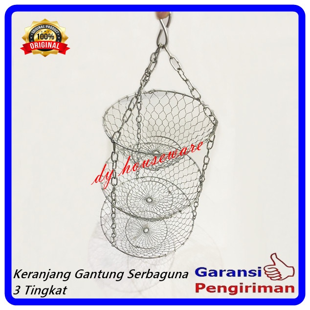 HEMAT Keranjang Telur Rak Dapur Gantung Sangkek Wadah Serbaguna 3 Tingkat