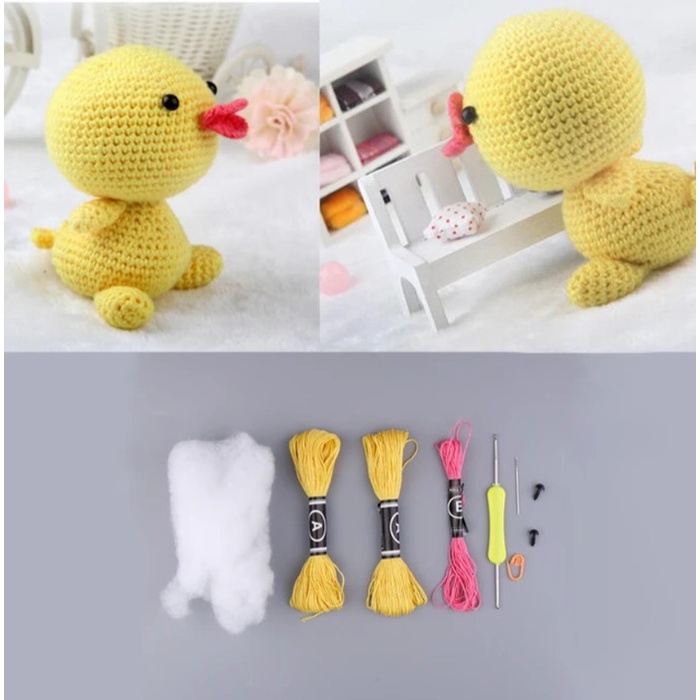 DIY Crochet Kit Amigurumi - Duck - Rajut Boneka Bebek Pemula