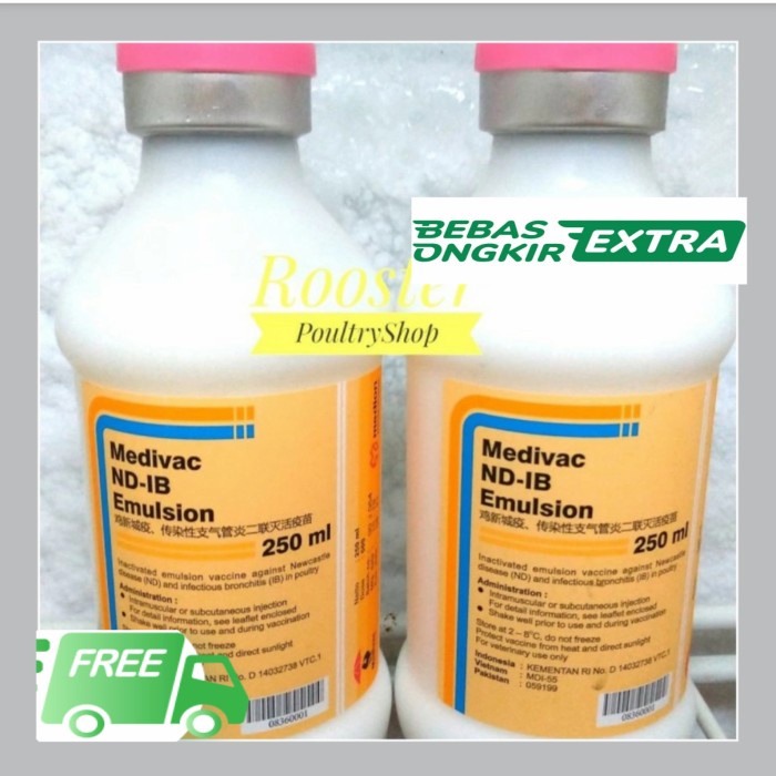 Vaksinasi Vaksin Ayam Vaksin Unggas ND IB EMULSION 250ML