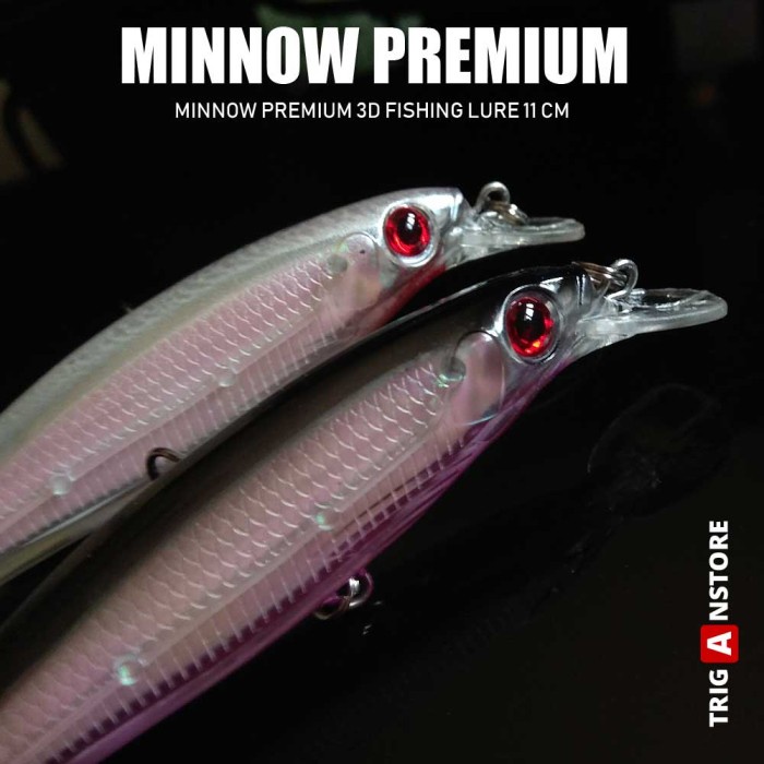 JaminAnOkE- Umpan Pancing Minnow Lure Premium 3D Minnow Casting Fishing Lure 11 cm