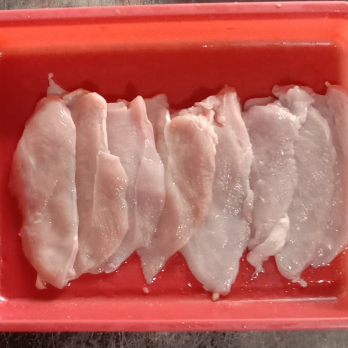 

Dada ayam fillet iris tipis / boneless dada slice