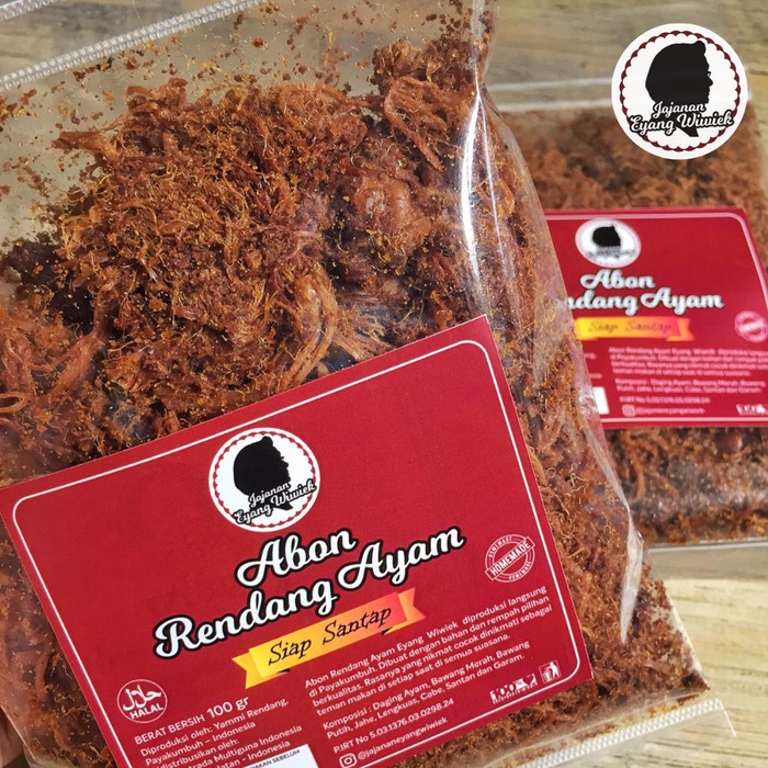 

Abon Rendang Daging Ayam Suwir Suir Kering Merek Jajanan Eyang WIwiek