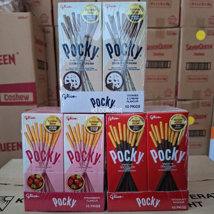 

Pocky stick salut coklat 20gr 1 packs - 10 box Biscuit Snacks