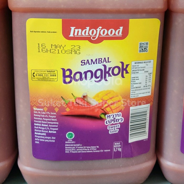 

Sambal Bangkok Indofood 5.7kg Best Seller READY Gojek