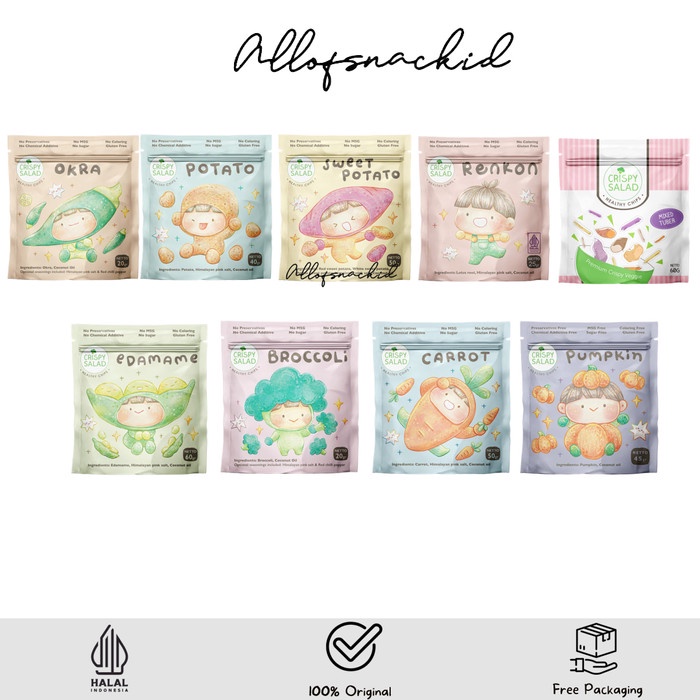 

CRISPY SALAD - Keripik Sayur - Broccoli/Carrot/Edamame/Mixed Tuber