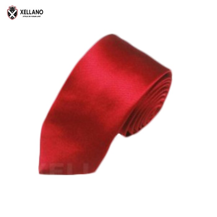 PREMIUM Dasi Formal Panjang Pria Bahan Satin - Dasi Pria Kerja Polos Merah