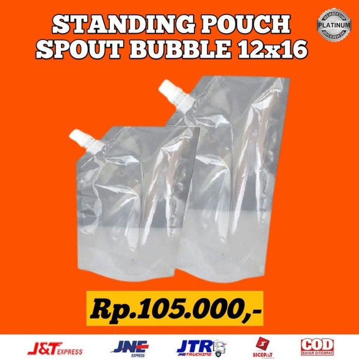 (BestSeller) STANDING POUCH SPOUT BUBBLE 12x16 - KPACK