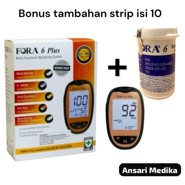 Fora Alat Cek Darah 6in1 Multi 6 Parameter Gula Kolesterol UA Keton HB