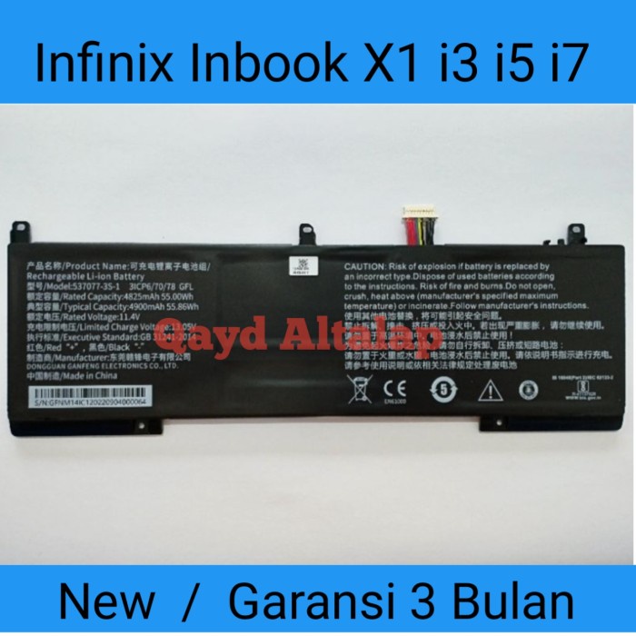 BATERAI BATRE INFINIX INBOOK X1 I3 I5 I7