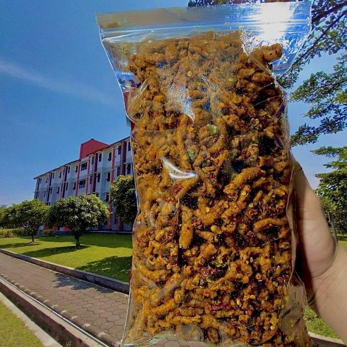 

terbaru !!! cemilan keripik usus ayam 1 kg murah kiloan / usus crispy original snack kriukk snack