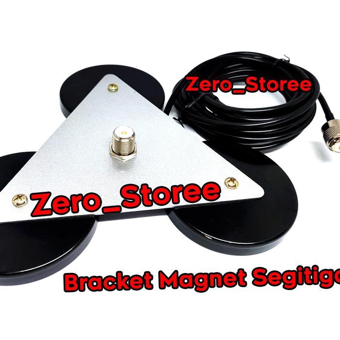 Bracket Magnet Segitiga Mobil Antenna Breket Tempel Antena DPSPM RADIO