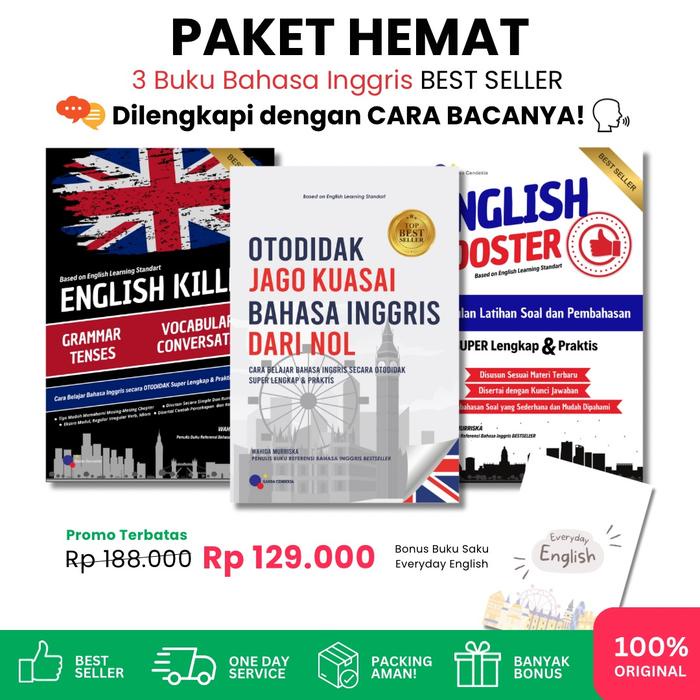 

Promo Paket Murah 3 Buku Bahasa Inggris Bestseller (Otodidak Inggris + English Killer + English