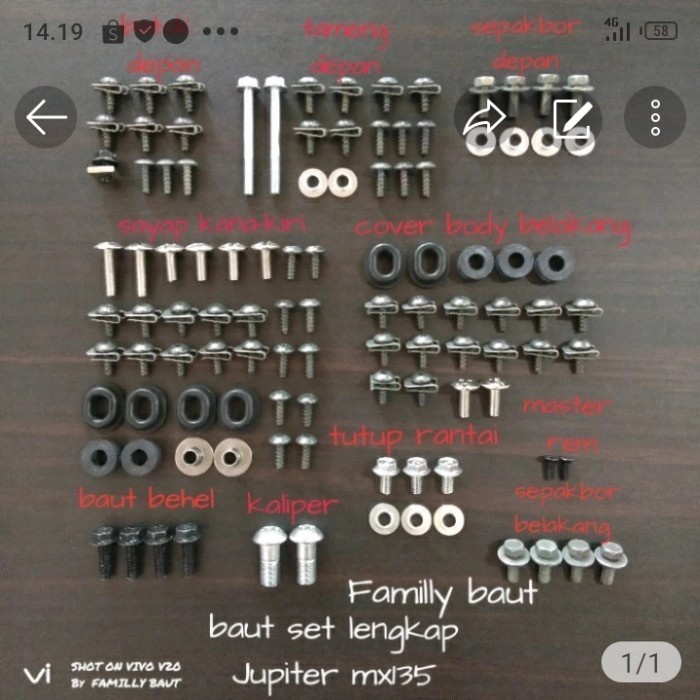 BAUT BODY FULL SET JUPITER MX 135 NEW