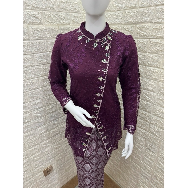 {{ Kebaya Janggan 1 Tile Premium Payet Jahit Tangan Ready }}