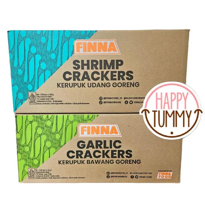 

Kerupuk finna udang / bawang 10gr shrimp crackers 1dus isi 120pcs