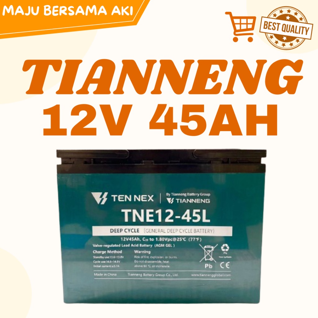 Aki VRLA TN BATTERY 12V 45AH TIANNENG BATTERY 12V45Ah