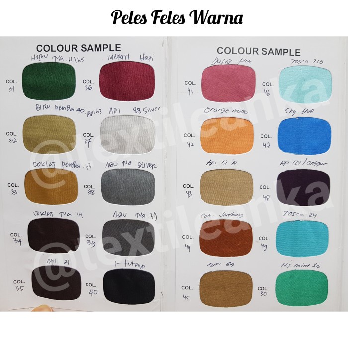 

KAIN SATEN FELES / SATIN FELES WARNA 45 METER MURAH BUKAN ECERAN