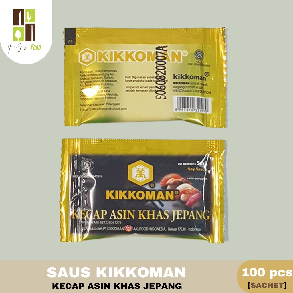 

Kikkoman Soy Sauce Halal Sachet / Kecap Asin Khas Jepang 100 pcs