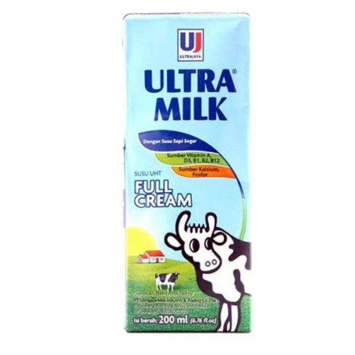 

(BestSeller) Ultra Milk Susu UHT Full Cream 200 ml / 1 dus