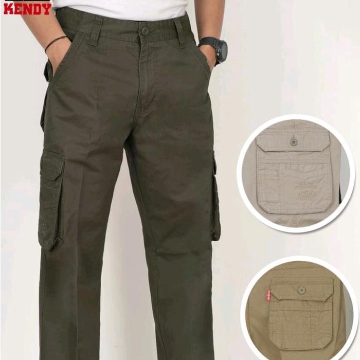 Hot Sale Celana Kendy Original Panjang Cargo Gembol Pcf Katun Nyaman Twill Pria Gunung Casual Army