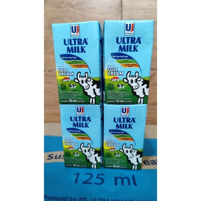

(BestSeller) Ultra Milk Susu UHT Full Cream 125 ml (isi 8 pcs)
