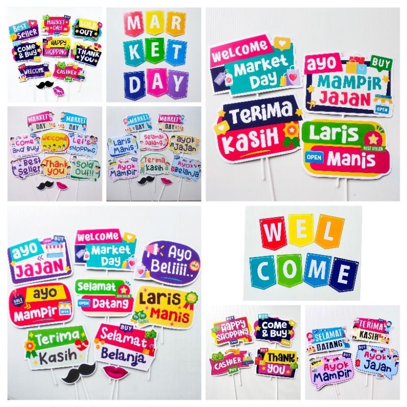PROMO / MARKET DAY PROPS DAN BUNTING FLAG PROPERTI FOTO ACC MARKET DAY DEKORASI PHOTOBOOTH