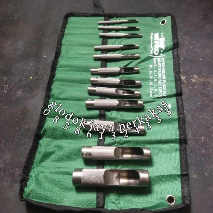 

Jual [READY] wipro set mata plong pembolong kulit hollow punch 12 pcs 15 pcs