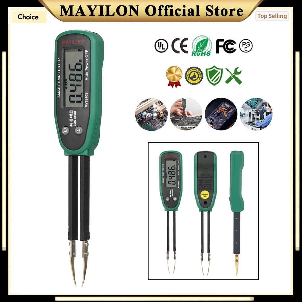 Mayilon My8910 Smd Tester Professional Electronic Components Tester Tweezers Digital Multimeter