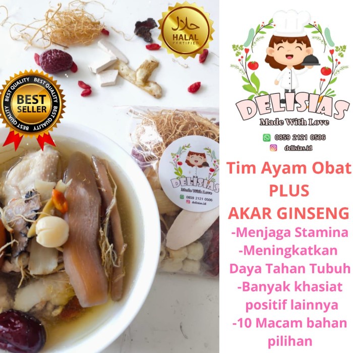 

Tim Ayam Obat Komplit Plus Akar Ginseng Meningkatkan Daya Tahan Tubuh