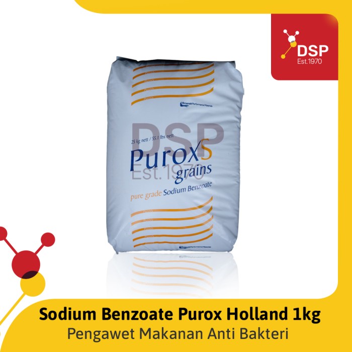 

Sodium Benzoate Purox, Ex Holland Food Grade Pengawet Makanan 1 Kg