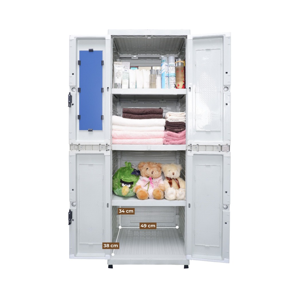 Baru Club Plastik - Ultra Grand Mini Lemari Pakaian Plastik - Almari Plastik Rak Susun 4 Plastik