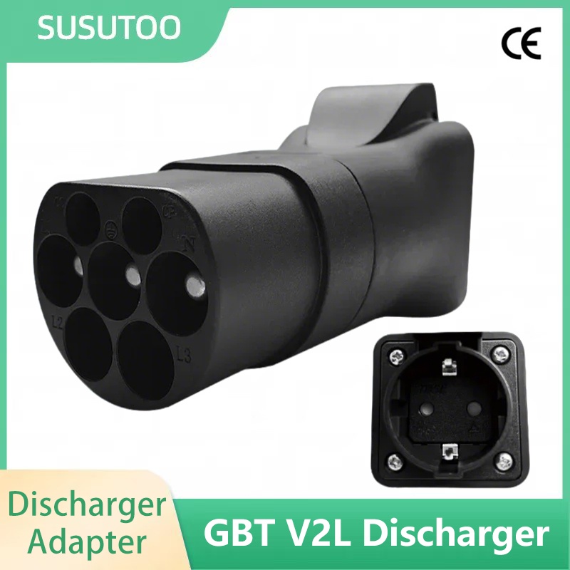 BYD V2L Electric Car Discharge GBT To US Plug Three Hole Socket 16A adapter For Convert EV To AC