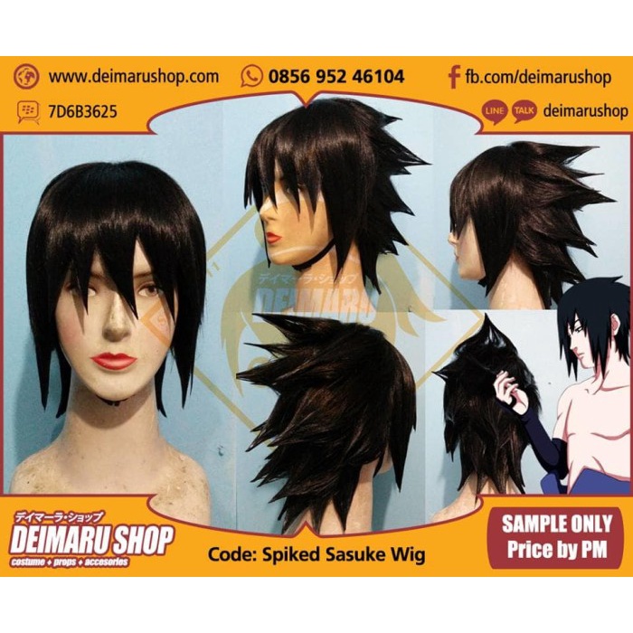 PREMIUM Rambut Kostum Wig Uchiha Sasuke Spiked Anime Manga naruto shippuden