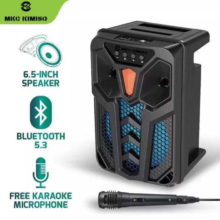 PREMIUM MKC Speaker Bluetooth Wireless Karaoke Portable/Speaker Kimiso MKC-3398 Size 6.8" Inchi