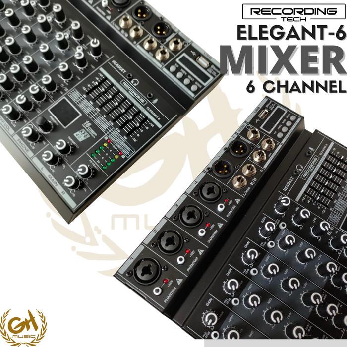 PREMIUM RECORDING TECH ELEGANT 6 - MIXER 6 CHANNEL PODCAST RECORDING KARAOKE