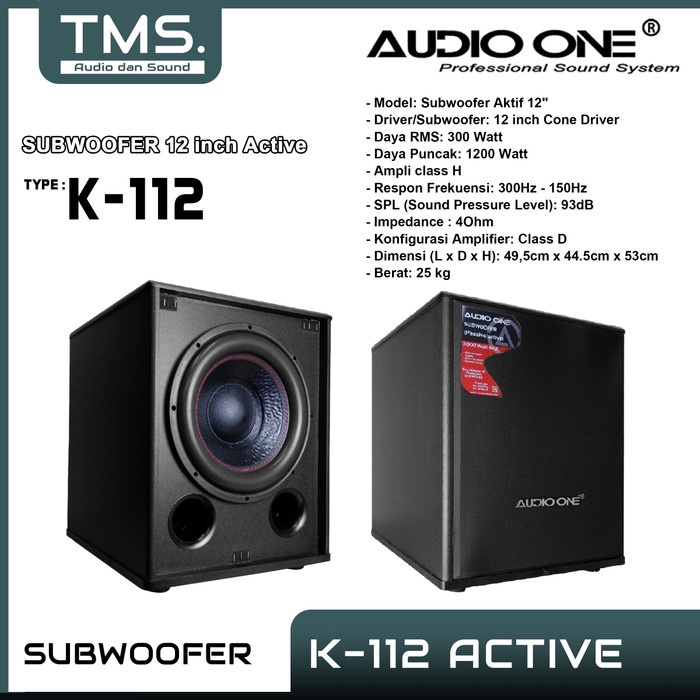 PREMIUM Subwoofer Karaoke Aktif 12 Inch K-112 Original Sub 12 Inch AUDIO ONE