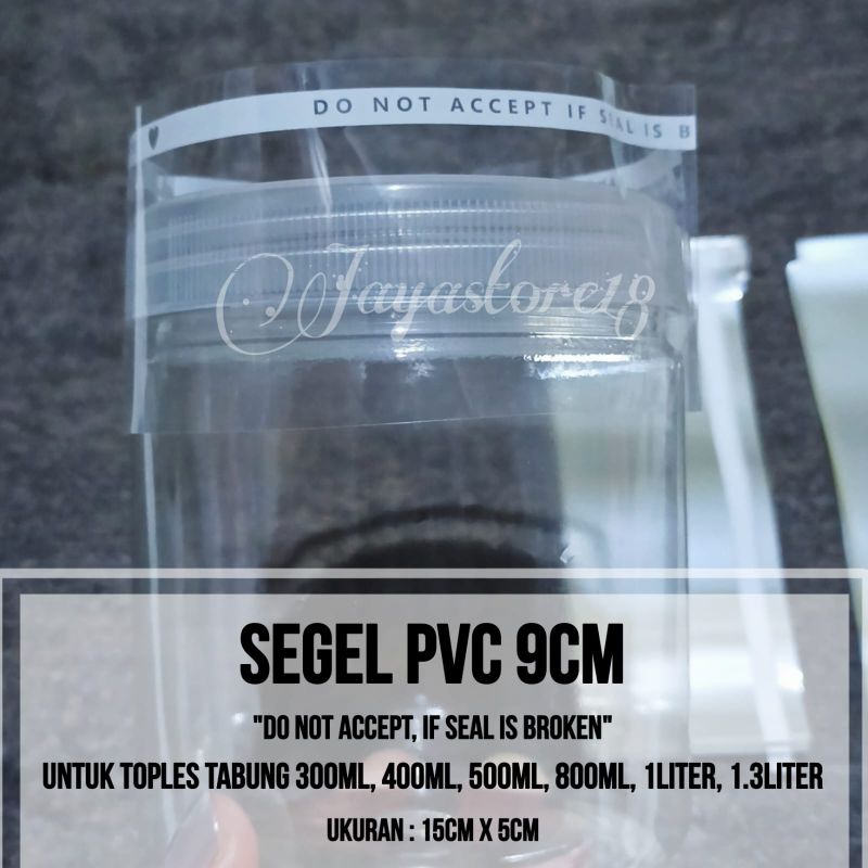 SEGEL PLASTIK PVC 9cm BOTOL TOPLES TABUNG 400ml 600ML 800ml 1LITER 2liter diameter tutup botol 8.7cm