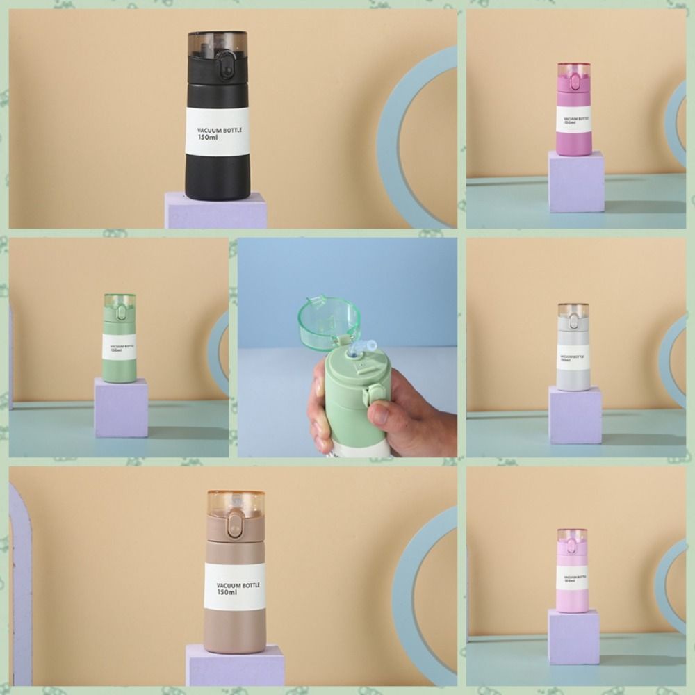 Mini Thermos Cup 150/250Ml Leak-Proof Fashion Thermos Insulated Cup With Straw Portable One-Button