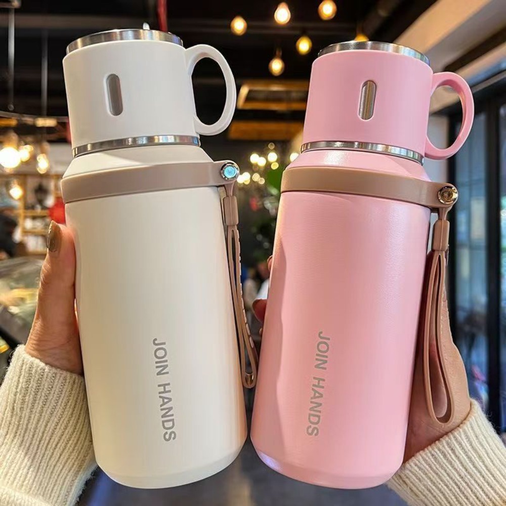316 Stainless Steel Thermos Cup Student Steel Lid Handle Water Cup Car Tea Kettle Cup Stainless