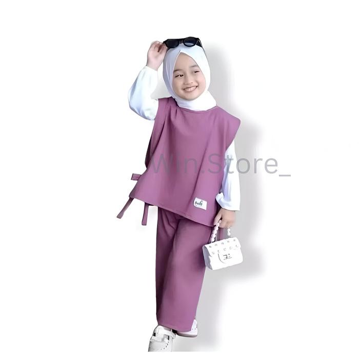 Geraigo- Setelan Anak Perempuan Chika Set Premium 3-11 Tahun Baju Shakila Panjang Remaja Muslim