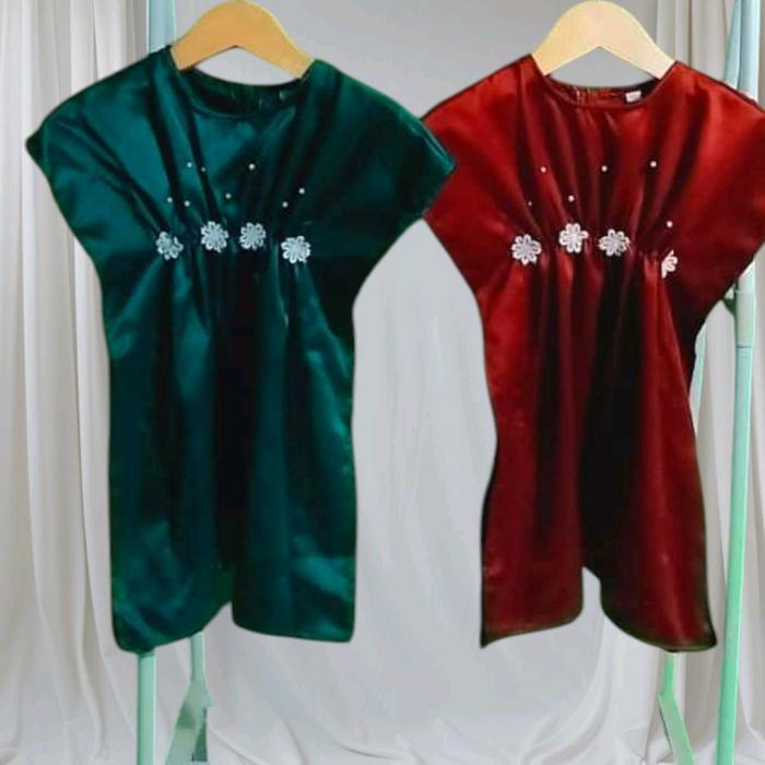Geraigo- Baju Anak Prempuan/Baju Kaftan Bunga Mutiara 1-3 Tahun
