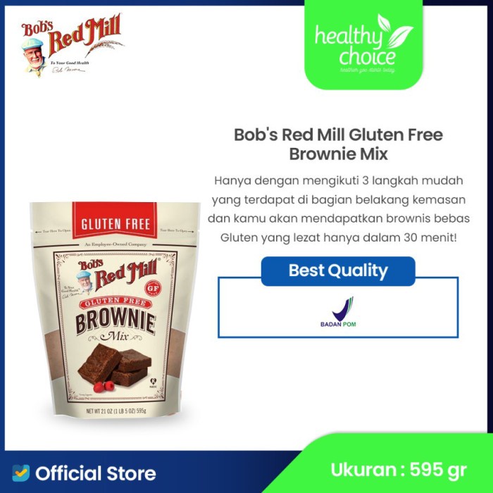 

Bobs Red Mill Mix Flour 680gr (Pancake, Brownie, Choco chip cookie, Chocolate cake, homemade Bread,