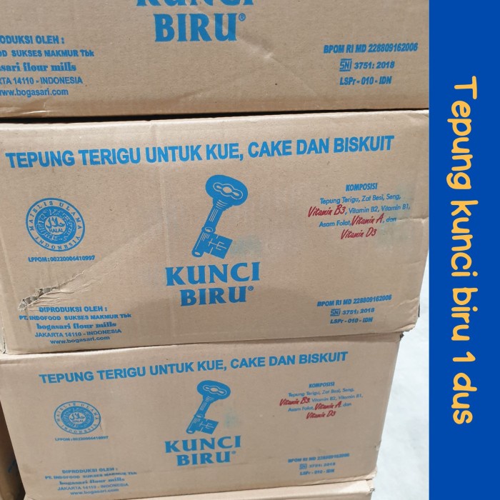 

Tepung Terigu Kunci Biru 1 Kg 1 Dus (Via GOJEK)