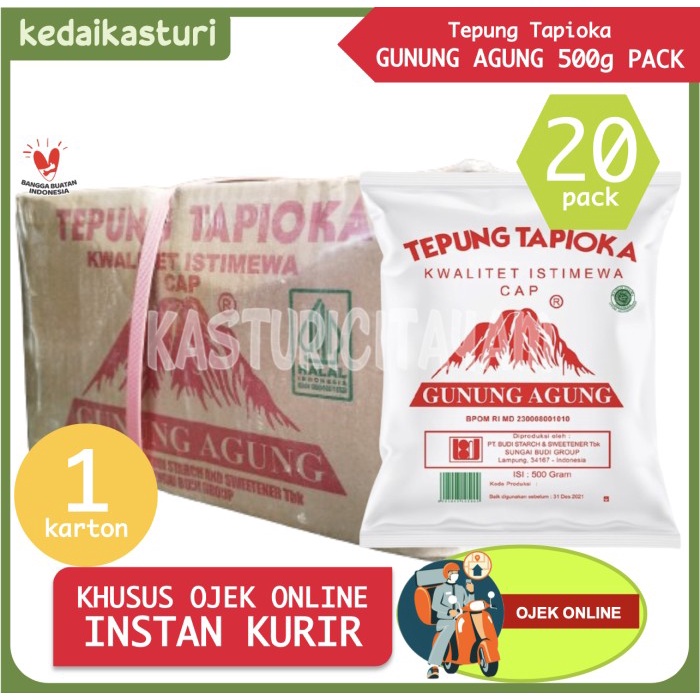 

Tepung Tapioka Sagu Gunung Agung Merah Rose Brand 500gr Kurir Instan - 1 Karton x 20 Pack