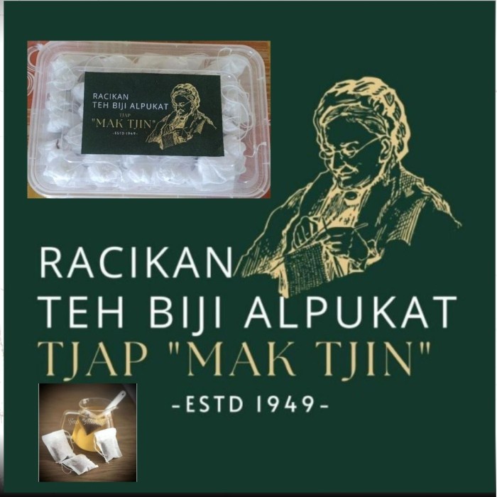 

teh herbal racikan biji alpukat, mak tjin